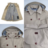 AIGLE GORE-TEX フード付き ベルト付き トレンチコート ベージュ レディース エーグル【中古】6-0416M∞