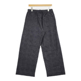 BLUE BLUE フロッキーグレンチェックワイドシルエットパンツ サイズ2 ウールジャージ パンツ グレー ネイビー レディース ブルーブルー【中古】6-0118T♪