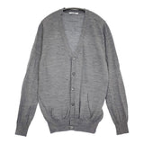 SLOANE 14G天竺 エクストラファインメリノウール Vネックカーディガン サイズ4 SL8W-508 定価29700円 グレー レディース スローン【中古】6-0118T♪