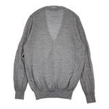 SLOANE 14G天竺 エクストラファインメリノウール Vネックカーディガン サイズ4 SL8W-508 定価29700円 グレー レディース スローン【中古】6-0118T♪