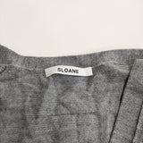 SLOANE 14G天竺 エクストラファインメリノウール Vネックカーディガン サイズ4 SL8W-508 定価29700円 グレー レディース スローン【中古】6-0118T♪
