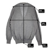 SLOANE 14G天竺 エクストラファインメリノウール Vネックカーディガン サイズ4 SL8W-508 定価29700円 グレー レディース スローン【中古】6-0118T♪