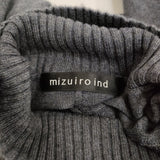 mizuiro-ind ポンチョライク ハイネック プルオーバーニット 4-22943223 アシンメトリー セーター グレー レディース ミズイロインド【中古】6-0118T♪
