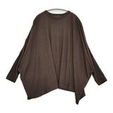 mizuiro-ind ワイドカットソー ウールアクリル ニット ブラウン レディース ミズイロインド【中古】6-0118T♪