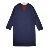 COMPTOIR DES COTONNIERS GUISLAINE サイズ9 Vネック ウール混 ニット ワンピース ネイビー レディース コントワーデコトニエ【中古】6-0118T♪