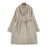 MITTAN ウールシルクキャメル半纏コート 白茶 サイズ2 定価58300円 コート AW2025 ベージュ レディース ミタン/ミッタン【中古】6-0106T♪