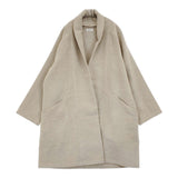 MITTAN ウールシルクキャメル半纏コート 白茶 サイズ2 定価58300円 コート AW2025 ベージュ レディース ミタン/ミッタン【中古】6-0106T♪