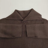 cloche スリット リブニット サイズ02 152-85505 ニット ブラウン レディース クロシェ【中古】6-0126T♪