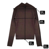 cloche スリット リブニット サイズ02 152-85505 ニット ブラウン レディース クロシェ【中古】6-0126T♪