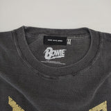 GOOD ROCK SPEED DAVID BOWIE GLITTER PRINT 顔料染め ラメプリント 半袖Ｔシャツ カットソー チャコールグレー レディース グッドロックスピード【中古】6-0621S∞