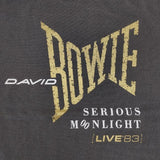 GOOD ROCK SPEED DAVID BOWIE GLITTER PRINT 顔料染め ラメプリント 半袖Ｔシャツ カットソー チャコールグレー レディース グッドロックスピード【中古】6-0621S∞