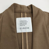 cloche 750-84011 サイズ02 レーヨン混 コート ノーカラージャケット ブラウン レディース クロシェ【中古】6-0126T♪
