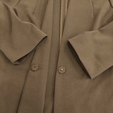 cloche 750-84011 サイズ02 レーヨン混 コート ノーカラージャケット ブラウン レディース クロシェ【中古】6-0126T♪