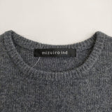 mizuiro-ind サイドスリットリブベスト 定価14960円 4-220096 アシンメトリー ニット ベスト グレー レディース ミズイロインド【中古】6-0109T♪