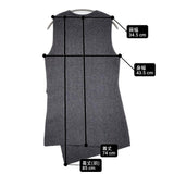 mizuiro-ind サイドスリットリブベスト 定価14960円 4-220096 アシンメトリー ニット ベスト グレー レディース ミズイロインド【中古】6-0109T♪