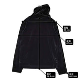 mizuiro-ind ベロア フード付き プルオーバー ハーフジップ パーカー ブラック レディース ミズイロインド【中古】6-0126T♪