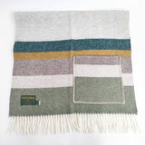 TWEEDMILL ポケットショール ウール ストール アイボリー グリーン レディース ツイードミル【中古】6-0114T◎