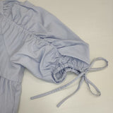 NATURAL BEAUTY BASIC ギャザースリーブティアードチュニックブラウス ブラウス シャツ ブルー レディース ナチュラルビューティーベーシック【中古】6-0513S∞