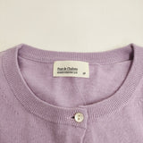 PONT DE CHALONS クルーネック サイズ38 コットン カーディガン ラベンダー レディース ポンデシャロン【中古】6-0126M♪