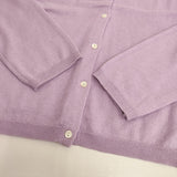 PONT DE CHALONS クルーネック サイズ38 コットン カーディガン ラベンダー レディース ポンデシャロン【中古】6-0126M♪