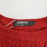 UABONI ユアボニ 新品 クルーネック サイズ50 ウール混 セーター ニット レッド メンズ【中古】6-0126T♪