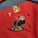 UABONI ユアボニ 新品 クルーネック サイズ50 ウール混 セーター ニット レッド メンズ【中古】6-0126T♪