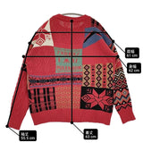 UABONI ユアボニ 新品 クルーネック サイズ50 ウール混 セーター ニット レッド メンズ【中古】6-0126T♪