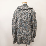 JURGEN LEHL ジャガード 羽織り J0101UJ221 日本製 コットン カーディガン ライトブルー グレー レディース ヨーガンレール【中古】6-0225M♪