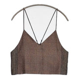 Rito METALLIC CAMISOLE メタリックチェックジャガード キャミソール ビスチェ キャミソール ブロンズ レディース リト【中古】6-0418M∞