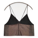 Rito METALLIC CAMISOLE メタリックチェックジャガード キャミソール ビスチェ キャミソール ブロンズ レディース リト【中古】6-0418M∞