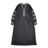 NE QUITTEZ PAS コットンポプリン刺繍ロングドレス 010482306 インド製 ワンピース ブラック レディース ヌキテパ【中古】6-0225M♪