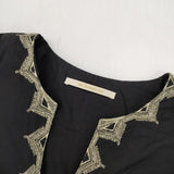 NE QUITTEZ PAS コットンポプリン刺繍ロングドレス 010482306 インド製 ワンピース ブラック レディース ヌキテパ【中古】6-0225M♪