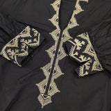 NE QUITTEZ PAS コットンポプリン刺繍ロングドレス 010482306 インド製 ワンピース ブラック レディース ヌキテパ【中古】6-0225M♪