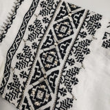 NE QUITTEZ PAS 羽織り ビーズ付き 刺繍 ローブコート インド製 コットンリネン ワンピース ホワイト ブラック レディース ヌキテパ【中古】6-0502M∞