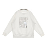 Bou Jeloud Bab 7438011 箔プリント裏毛プルオーバー トレーナー スウェット ホワイト レディース ブージュルード【中古】6-0418M∞