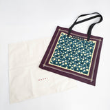 MARNI バンダナトート マルニフラワーカフェ BANDANA TOTE トートバッグ バーガンディ グリーン レディース マルニ【中古】6-0109G♪