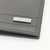 Calvin Klein レザースマートウォレット 31KA22C015 小銭入れなし 二つ折り財布 ダークブラウン ユニセックス カルバンクライン【中古】6-0530G∞