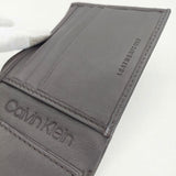 Calvin Klein レザースマートウォレット 31KA22C015 小銭入れなし 二つ折り財布 ダークブラウン ユニセックス カルバンクライン【中古】6-0530G∞