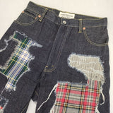 COMME des GARCONS JUNYA WATANABE パッチワーク XS デニムパンツ AD2014 ネイビー レディース コムデギャルソンジュンヤワタナベ【中古】6-0330G∞