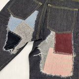 COMME des GARCONS JUNYA WATANABE パッチワーク XS デニムパンツ AD2014 ネイビー レディース コムデギャルソンジュンヤワタナベ【中古】6-0330G∞