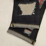 COMME des GARCONS JUNYA WATANABE パッチワーク XS デニムパンツ AD2014 ネイビー レディース コムデギャルソンジュンヤワタナベ【中古】6-0330G∞