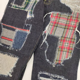 COMME des GARCONS JUNYA WATANABE パッチワーク XS デニムパンツ AD2014 ネイビー レディース コムデギャルソンジュンヤワタナベ【中古】6-0330G∞
