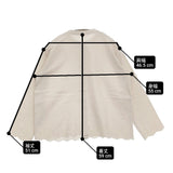 Crea Delice 新品 スカラップ 刺繍 73354 サイズM コットンウール ブラウス シャツ オフホワイト レディース クレアデリス【中古】6-0126T♪