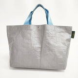 Herve Chapelier 2012PP マルシェバッグM グリ×ブルエ トートバッグ シルバー レディース エルベ・シャプリエ【中古】6-0412G∞
