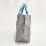 Herve Chapelier 2012PP マルシェバッグM グリ×ブルエ トートバッグ シルバー レディース エルベ・シャプリエ【中古】6-0412G∞