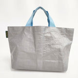 Herve Chapelier 2012PP マルシェバッグM グリ×ブルエ トートバッグ シルバー レディース エルベ・シャプリエ【中古】6-0412G∞