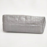 Herve Chapelier 2012PP マルシェバッグM グリ×ブルエ トートバッグ シルバー レディース エルベ・シャプリエ【中古】6-0412G∞