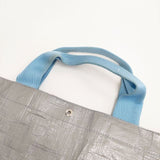 Herve Chapelier 2012PP マルシェバッグM グリ×ブルエ トートバッグ シルバー レディース エルベ・シャプリエ【中古】6-0412G∞