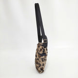 LeSportsac FUR MINI PHONE CROSSBODY レオパードフラッフィーファー 定価9900円 ショルダーバッグ ベージュ ブラウン レディース レスポートサック【中古】6-0122T◎
