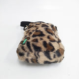 LeSportsac FUR MINI PHONE CROSSBODY レオパードフラッフィーファー 定価9900円 ショルダーバッグ ベージュ ブラウン レディース レスポートサック【中古】6-0122T◎